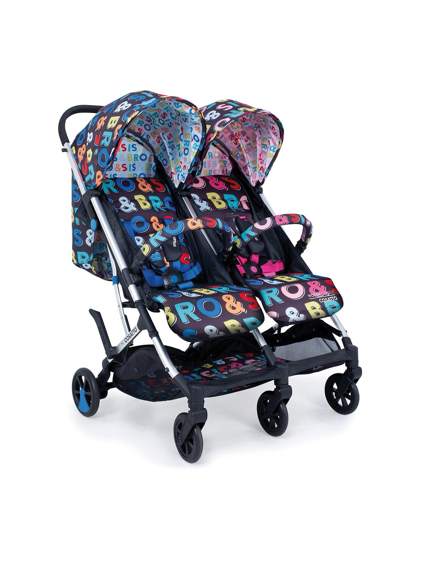 bro and sis double pram