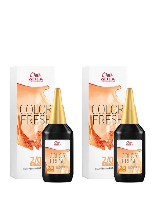 front image of wella-professionals-color-fresh-semi-permanent-colour-black-75ml-duo-pack