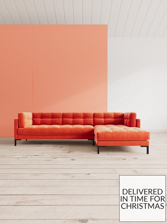 front image of swoon-landau-fabric-right-hand-corner-sofa
