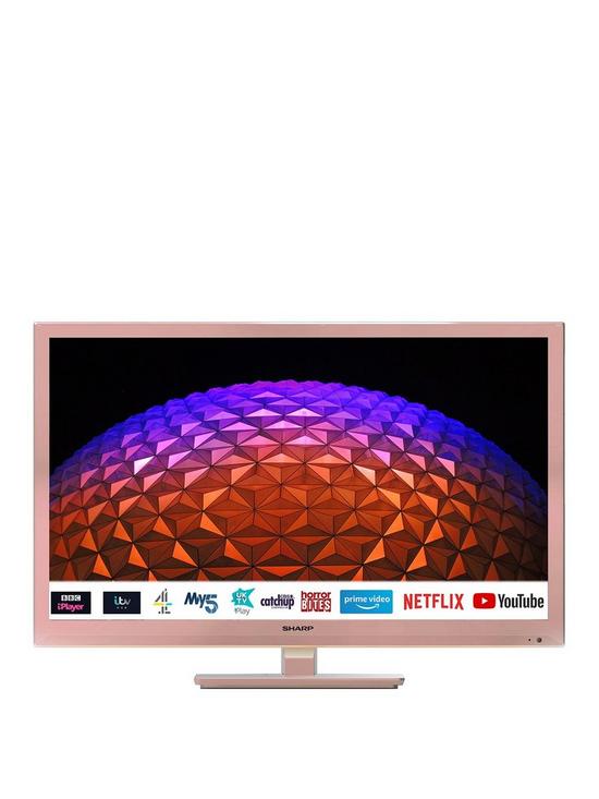 front image of sharp-24bc0kr-24nbspinch-hd-ready-led-smart-tv-with-freeview-rose-gold