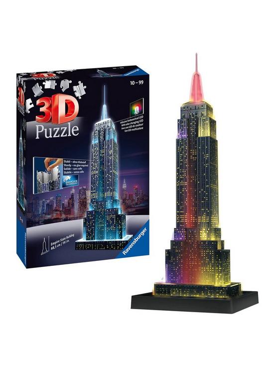 front image of ravensburger-empire-state-building-night-edition-3d-puzzle