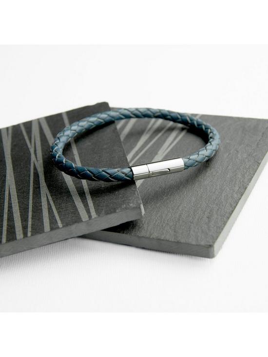 stillFront image of treat-republic-personalised-mens-capsule-tube-woven-bracelet-in-aegean-blue