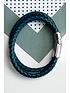  image of treat-republic-personalised-mens-dual-leather-woven-bracelet-in-teal