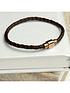  image of treat-republic-personalised-mens-woven-leather-bracelet-with-gold-clasp