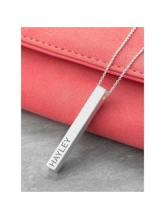 front image of treat-republic-personalised-matt-vertical-bar-necklace