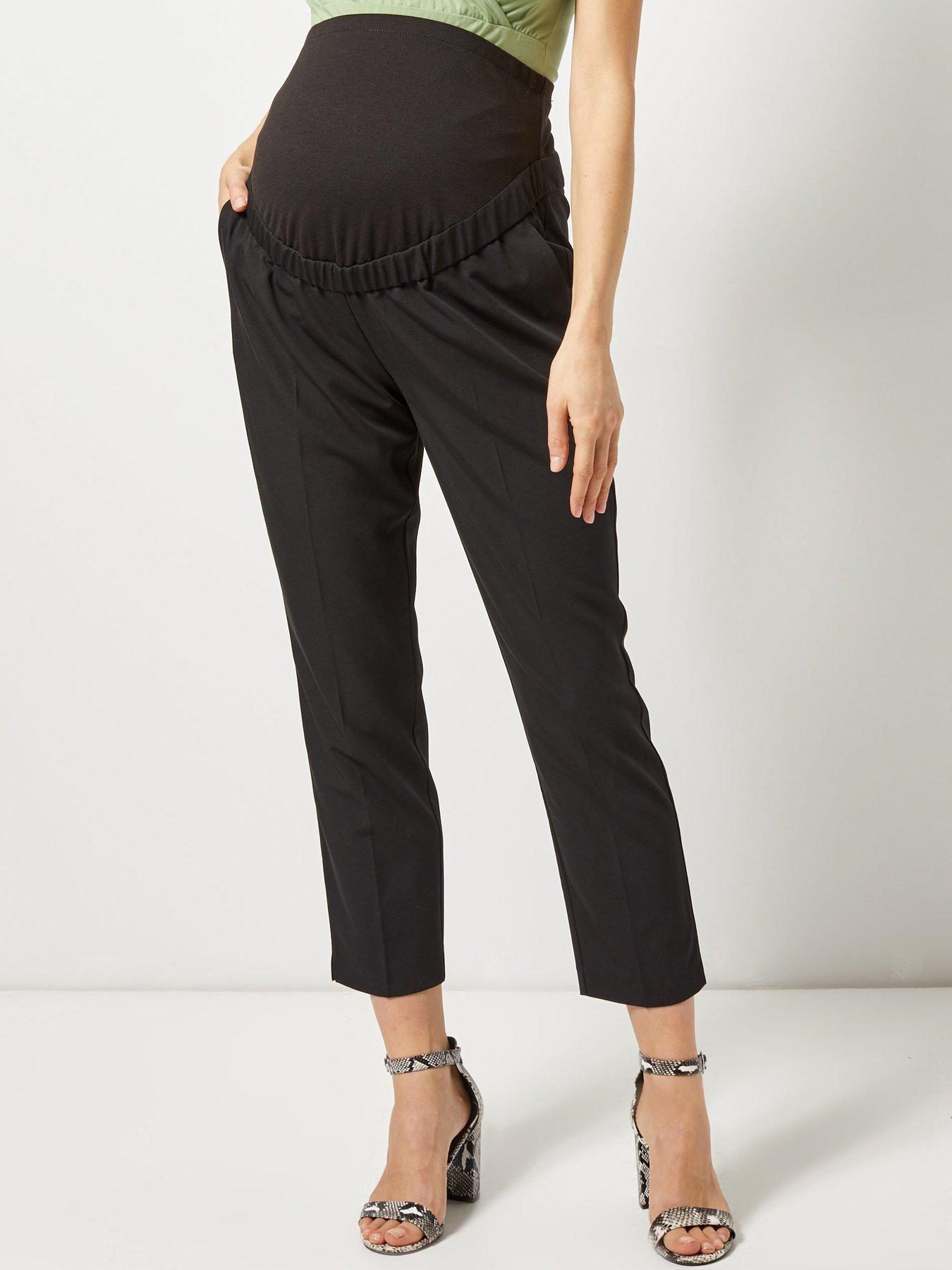 women's smart black cropped trousers