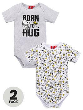 Snoopy Snoopy Baby Boy 2 Pack Born To Hug Bodysuits - Multi Picture