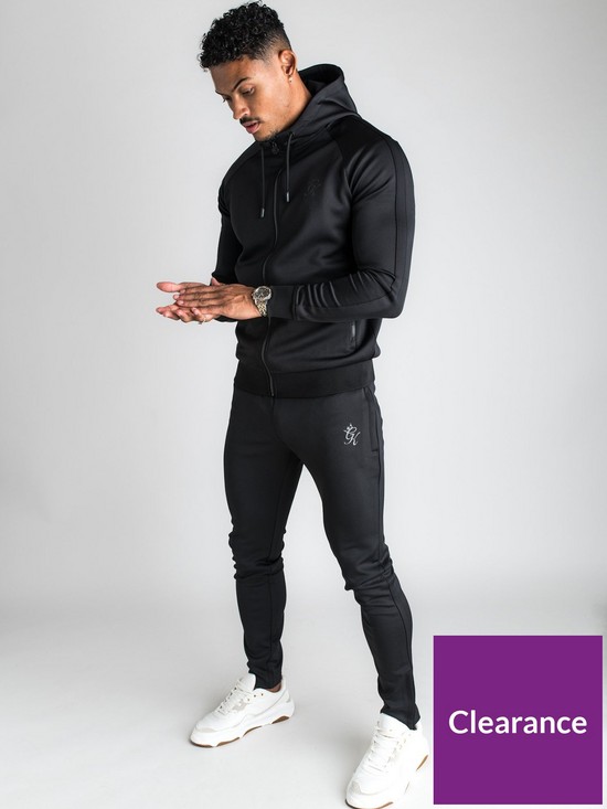 stillFront image of gym-king-basis-poly-full-zipnbsptracksuit-hoodie-black