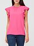  image of v-by-very-round-neck-short-sleeve-shell-top-pink
