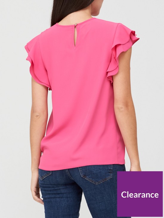 stillFront image of v-by-very-round-neck-short-sleeve-shell-top-pink