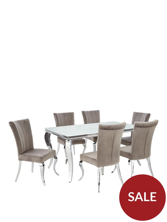 stillFront image of very-home-grace-160-cmnbsprectangle-dining-tablenbspnbsp6-chairs-whitechrome