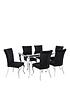  image of very-home-grace-160-cmnbsprectangle-dining-tablenbspnbsp6-chairs-blackchrome