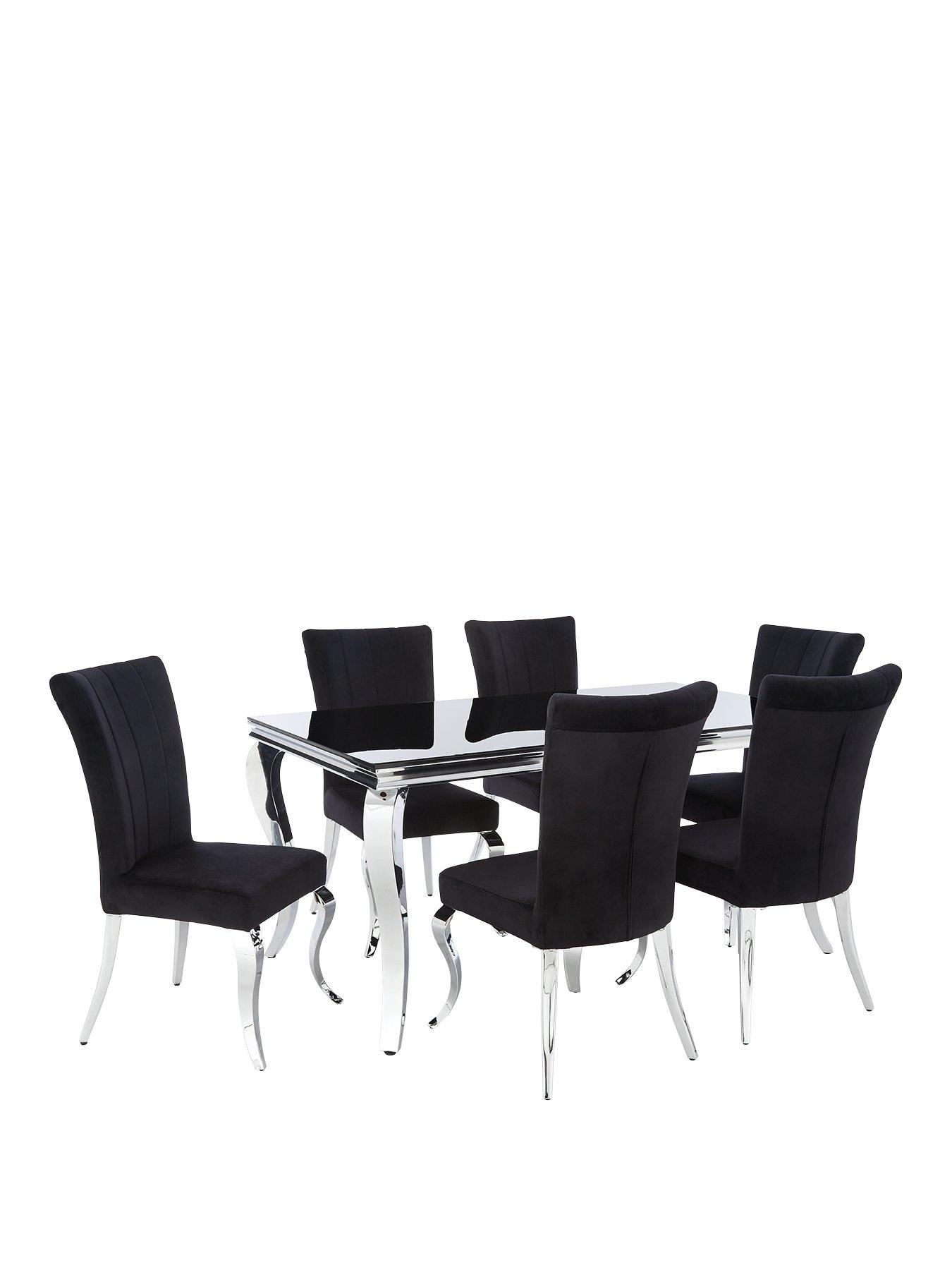stillFront image of very-home-grace-160-cmnbsprectangle-dining-tablenbspnbsp6-chairs-blackchrome