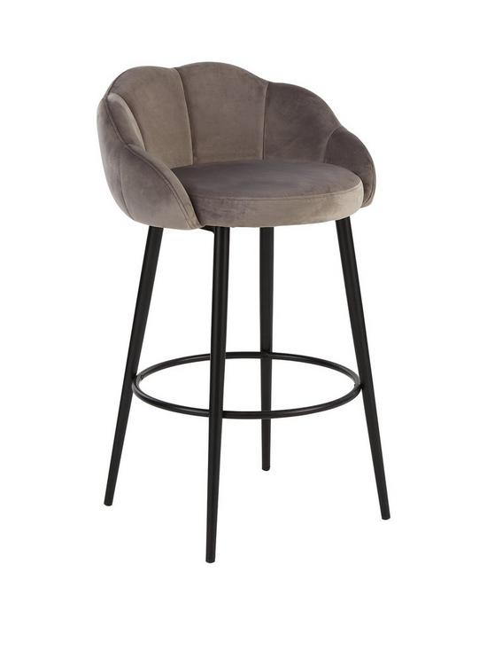 back image of michelle-keegan-home-pair-of-angel-scallop-bar-stools-grey-velvet