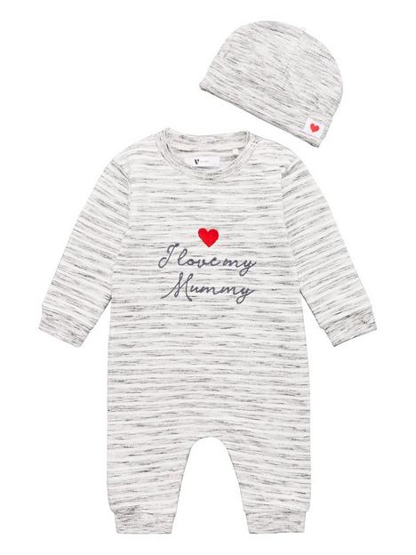 v-by-very-unisex-i-love-mummy-sweatnbspromper-and-hat-grey