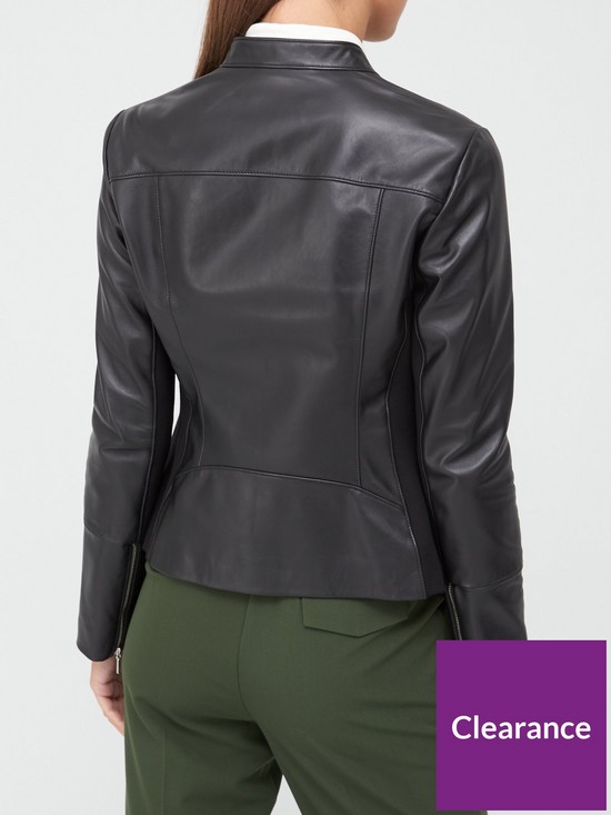 stillFront image of hugo-lilova-leather-jacket-black