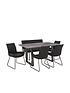  image of bronx-160-cm-concrete-effect-dining-table-with-1-bench-4-chairs