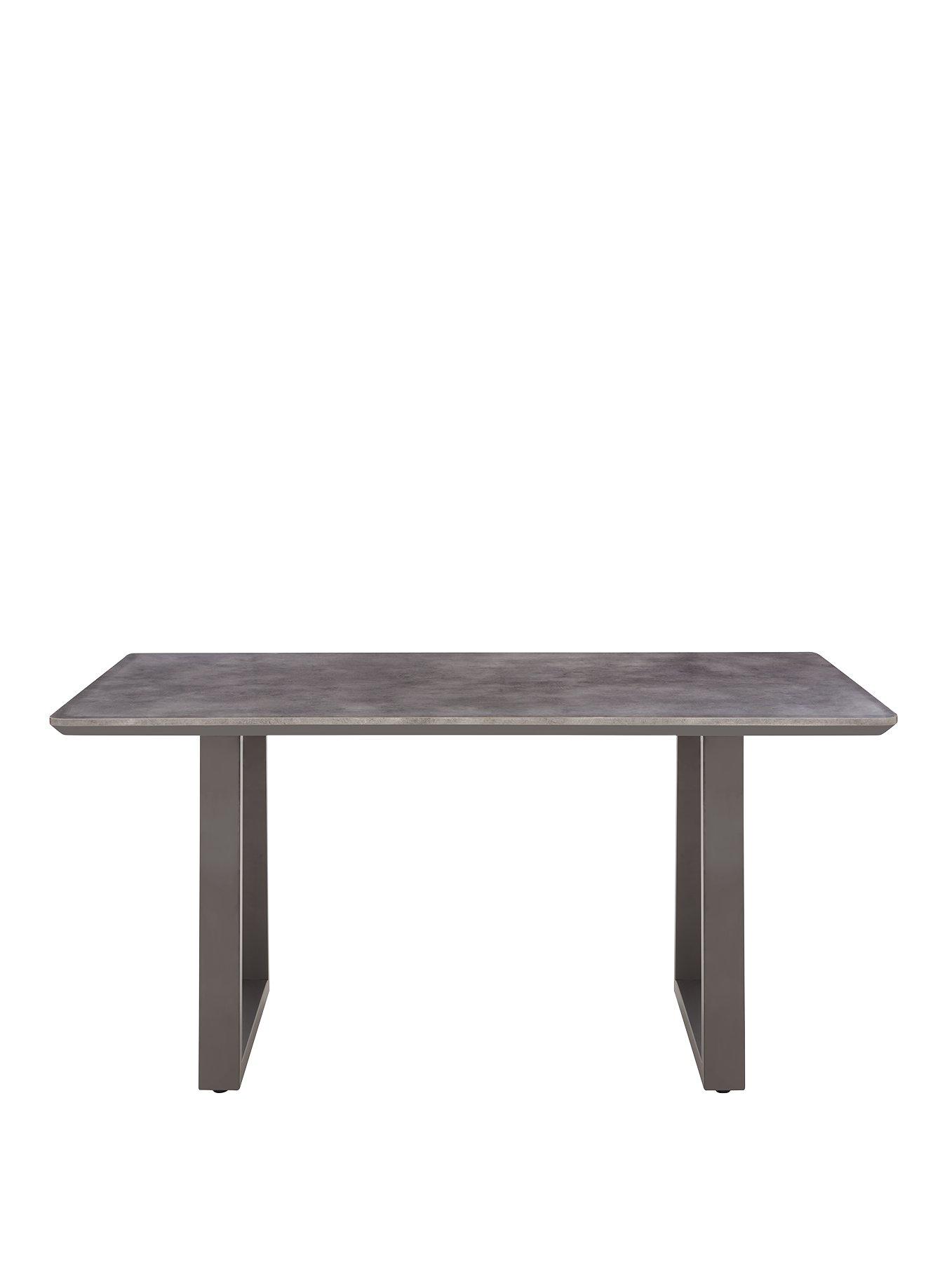  image of very-home-bronx-160-cm-concrete-effect-dining-table-with-1-bench-4-chairs