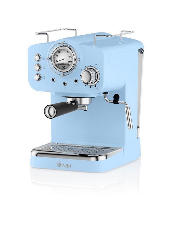front image of swan-retro-espresso-maker-blue