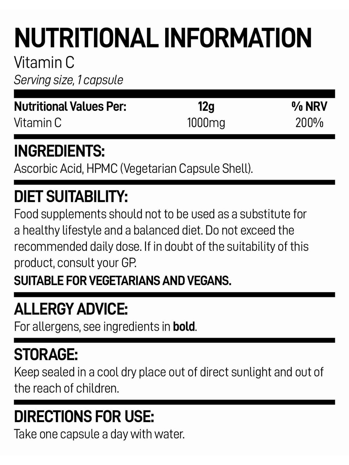 Image 2 of 2 of Bio Synergy HIGH STRENGTH VEGAN VITAMIN C - 100 capsules