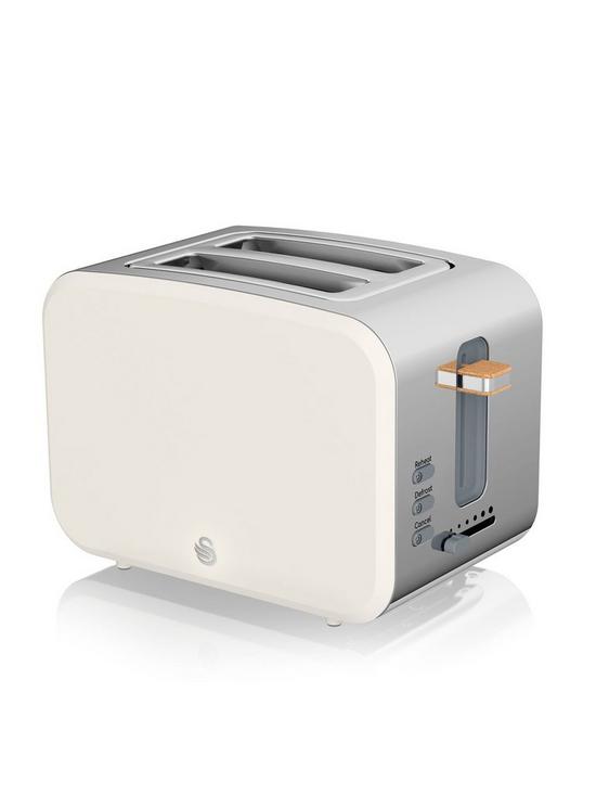 front image of swan-nordic-2-slice-toaster-white