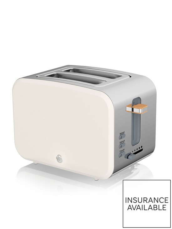 front image of swan-nordic-2-slice-toaster-white