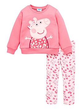 peppa-pig-girlsnbsp2-piece-applique-sweatshirt-and-legging-set-pink