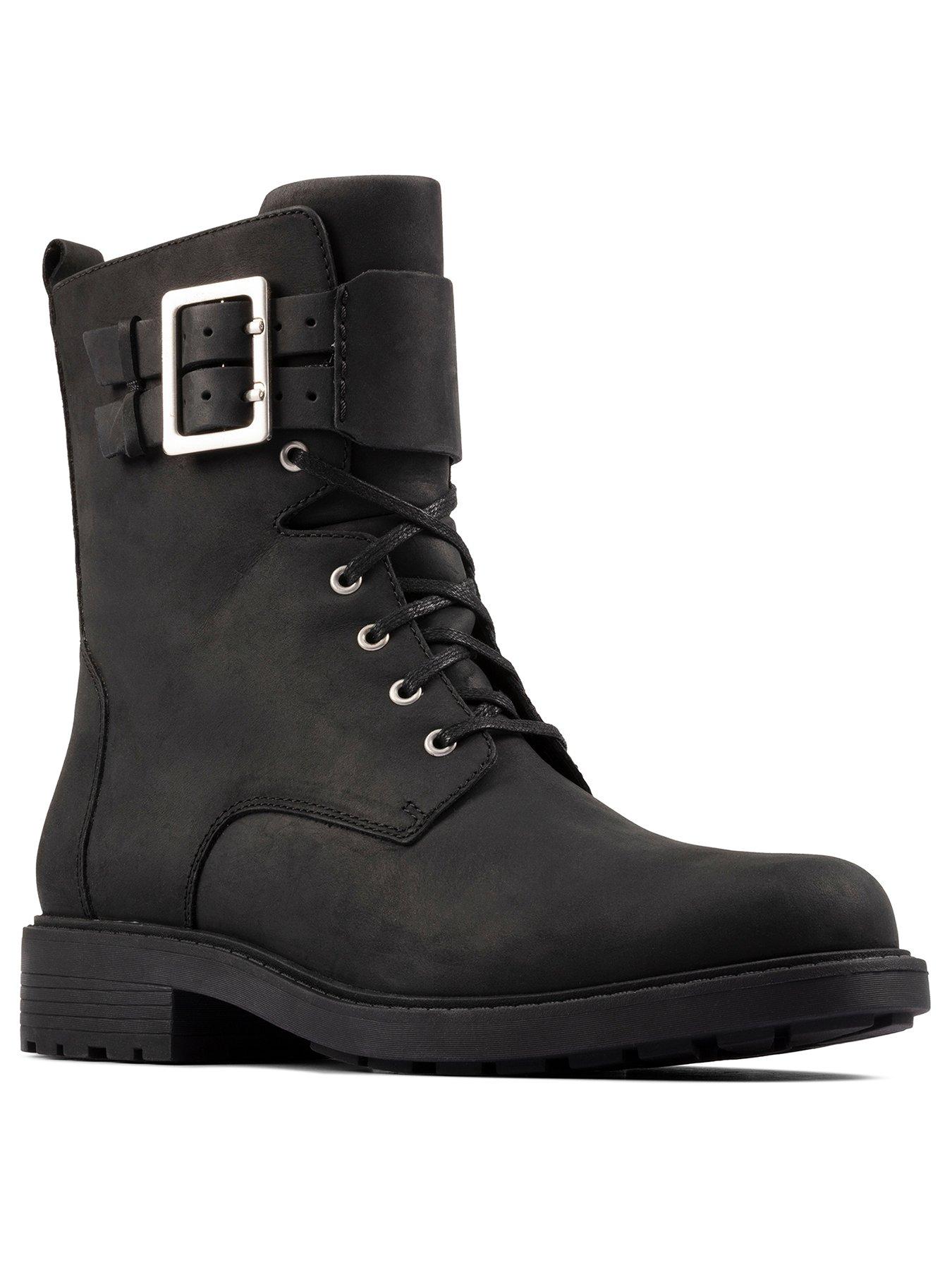 clarks lace up boots womens