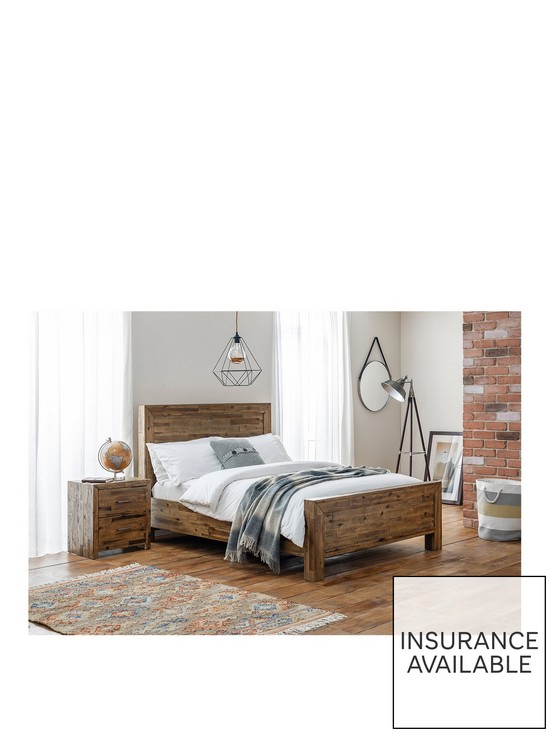 front image of julian-bowen-hoxton-king-wooden-bed-solid-acacia