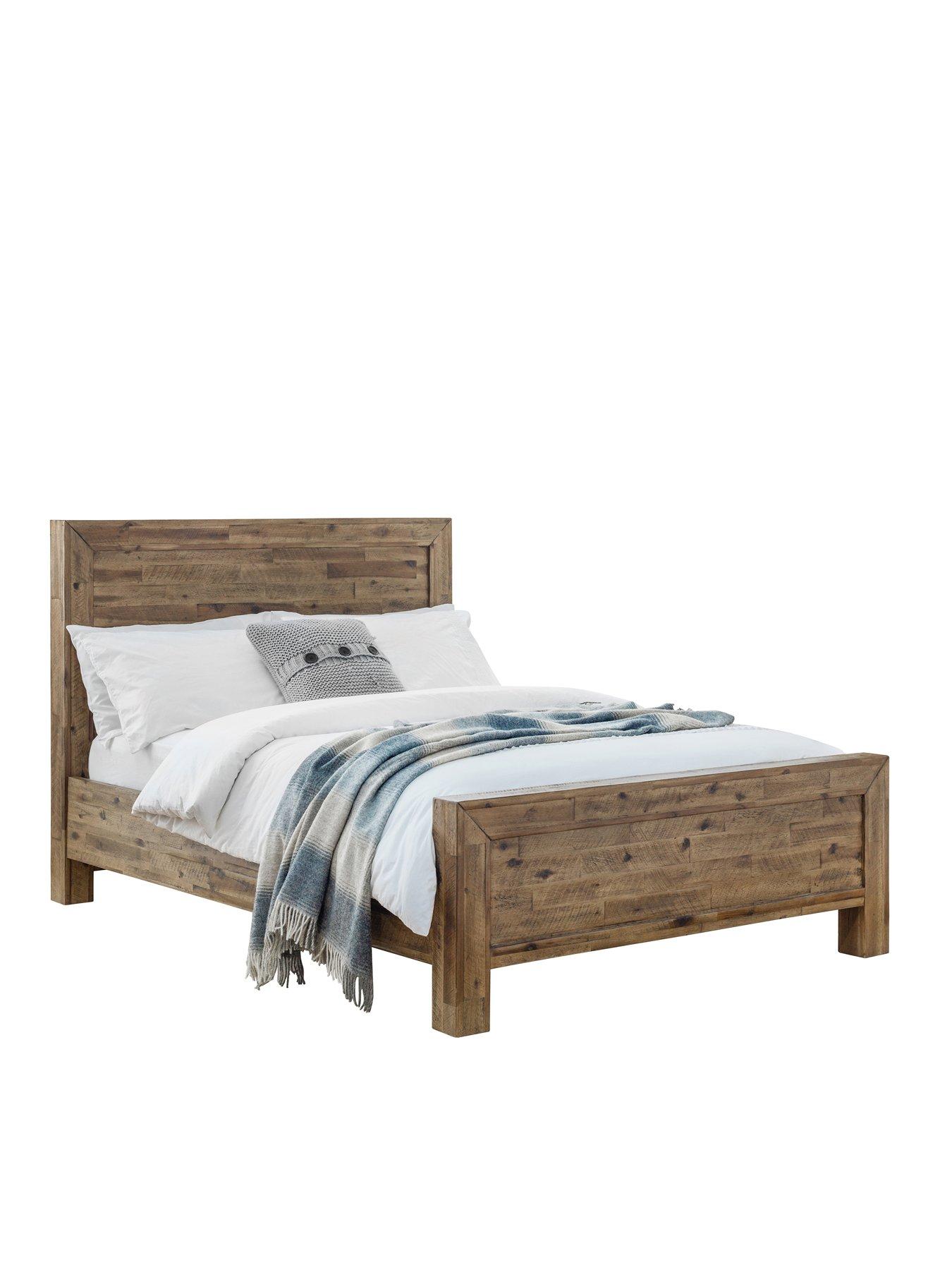 Hoxton rustic oak wooden bed deals frame