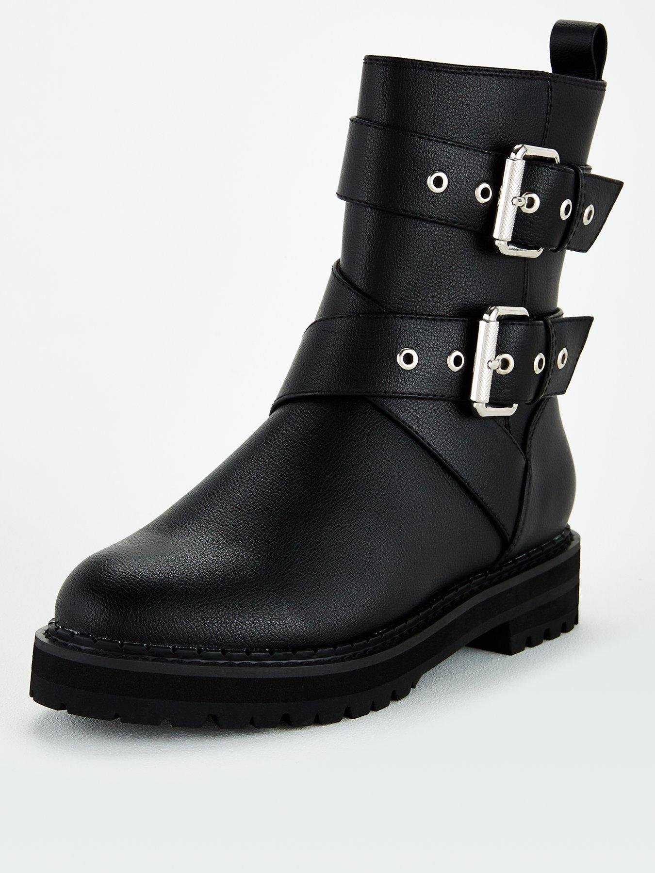 leather black boots ladies