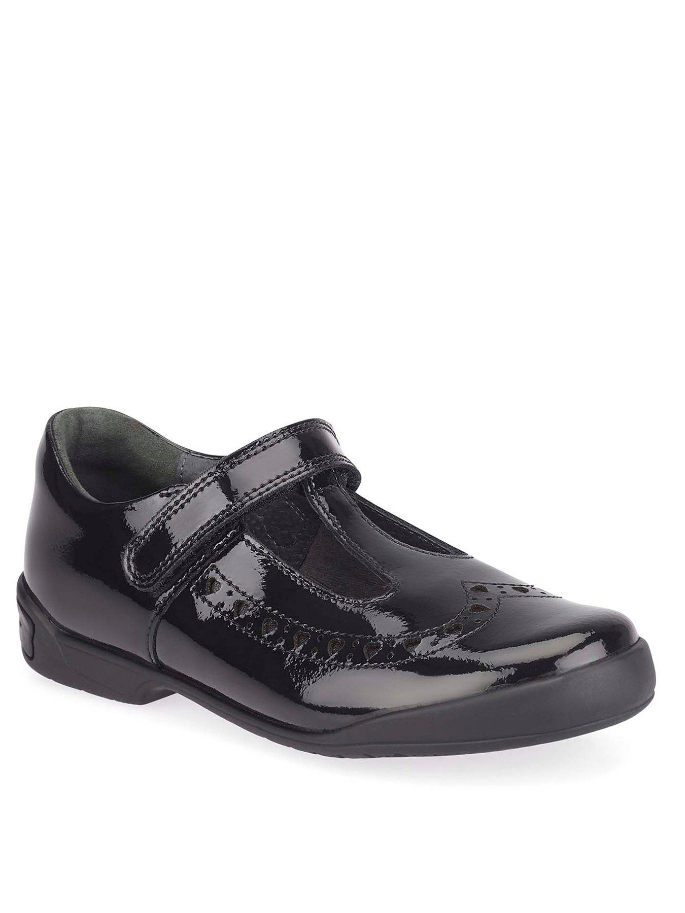 Startrite Girls Pump Leather Mary Jane Rip Tape Butterfly School Shoes 13.5 E Black