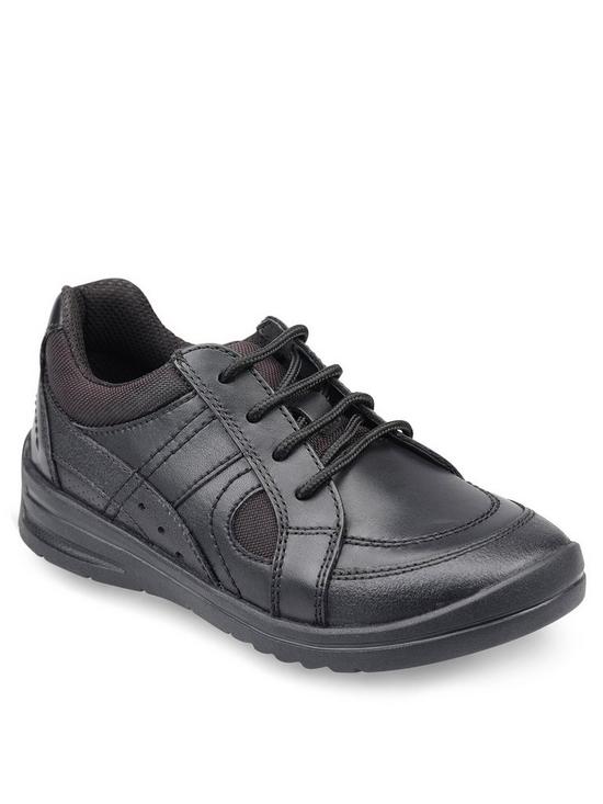 front image of start-rite-yo-yonbspleather-lace-up-breathable-boys-school-shoes-black