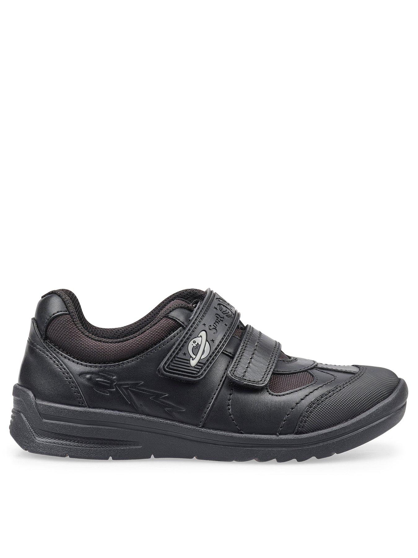 Image 1 of 5 of Start-rite Rocket Boys Space Themed Glow In The Dark&nbsp;Leather School Shoes - Black&nbsp;