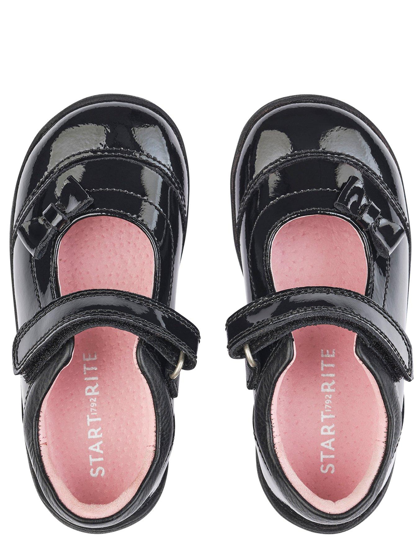 Image 4 of 5 of Start-rite Girls&nbsp;Twizzle&nbsp;Patent Leather&nbsp;First School Shoes with Bow - Black