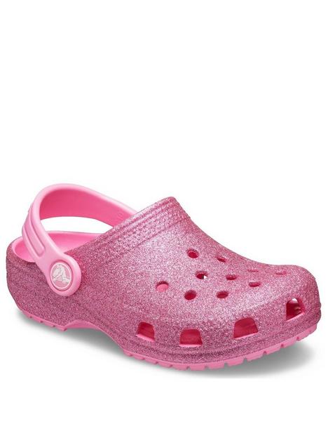 crocs-girls-classic-glitter-slip-on-clog-pink