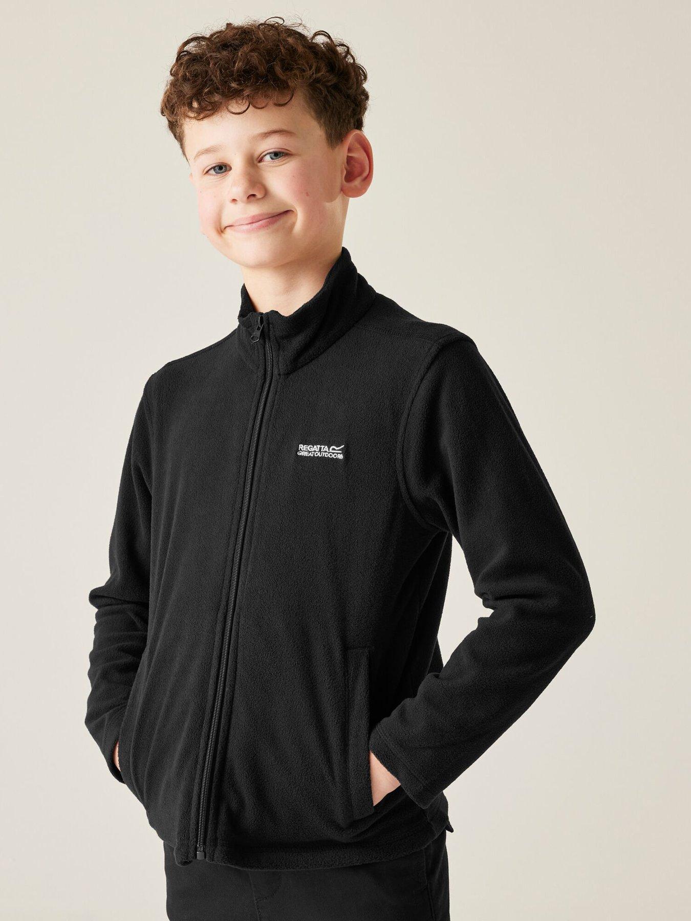  image of regatta-childrensnbspking-ii-zip-frontnbspfleecenbsp--black