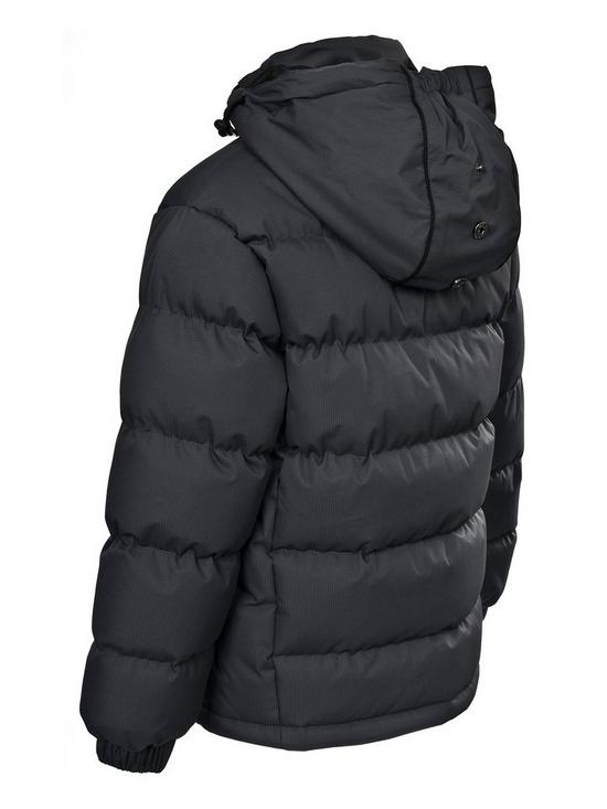back image of trespass-childrens-tuff-padded-detachable-hood-jacket-grey