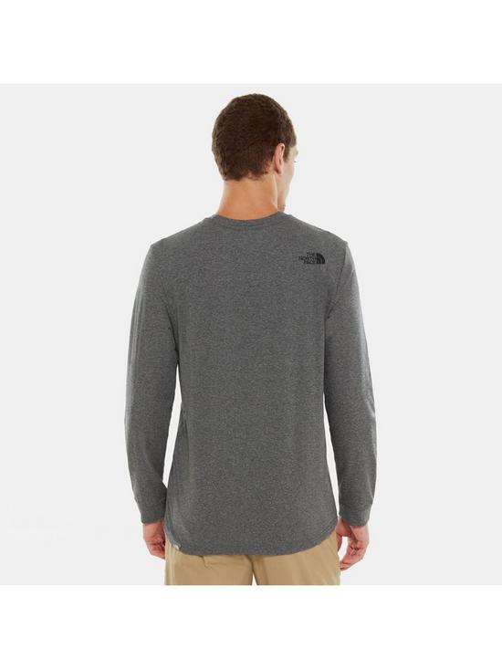 stillFront image of the-north-face-long-sleevenbspsimple-dome-t-shirt-medium-grey-heather