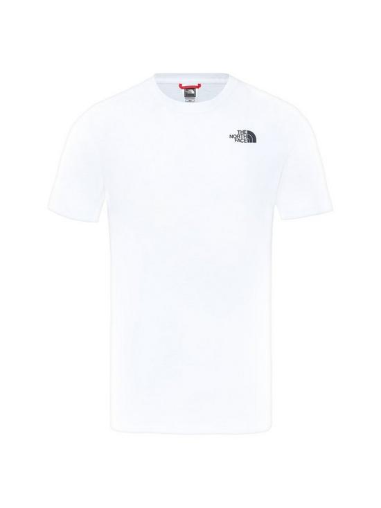 front image of the-north-face-short-sleeve-redbox-celebration-t-shirt-white