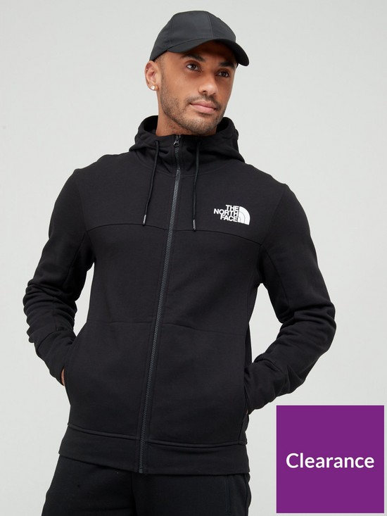 front image of the-north-face-himalayan-full-zip-hoodie-black