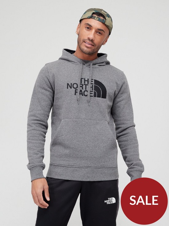 front image of the-north-face-drew-peak-pullover-hoodie-medium-grey-heather