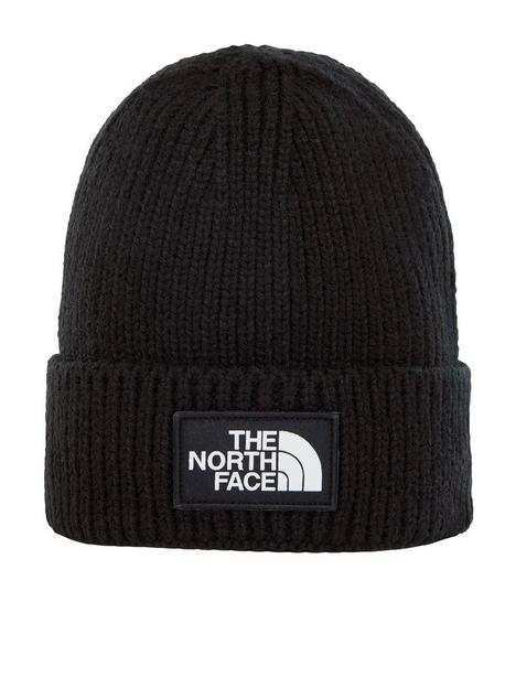 the-north-face-logo-box-cuffed-beanie-black