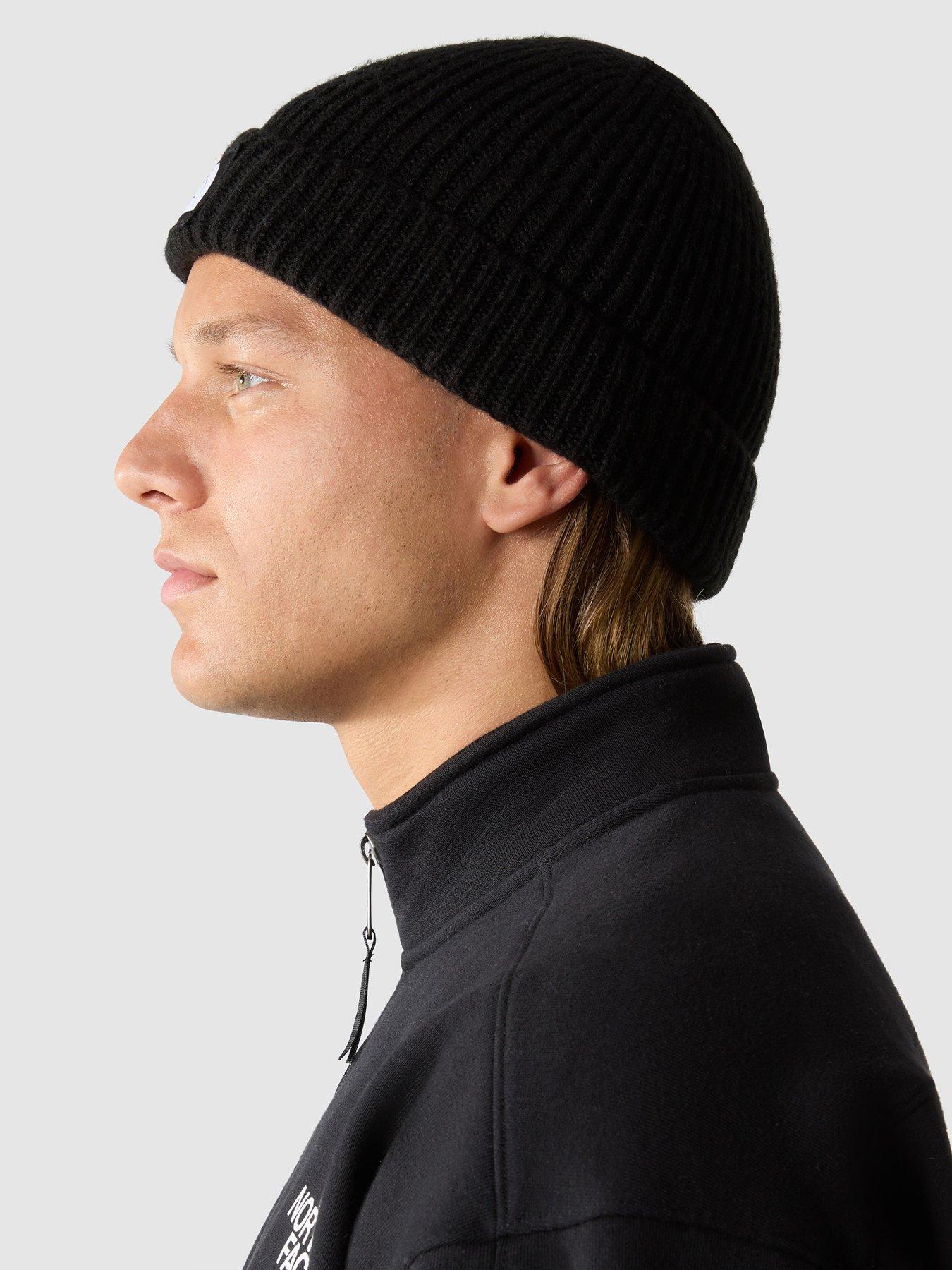 Mens black north face beanie online