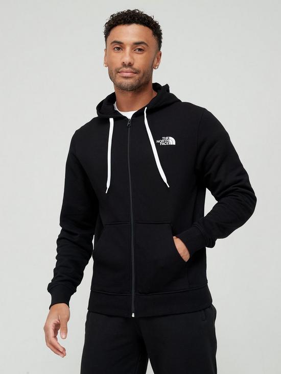 front image of the-north-face-open-gate-full-zip-hoodie-blackwhite