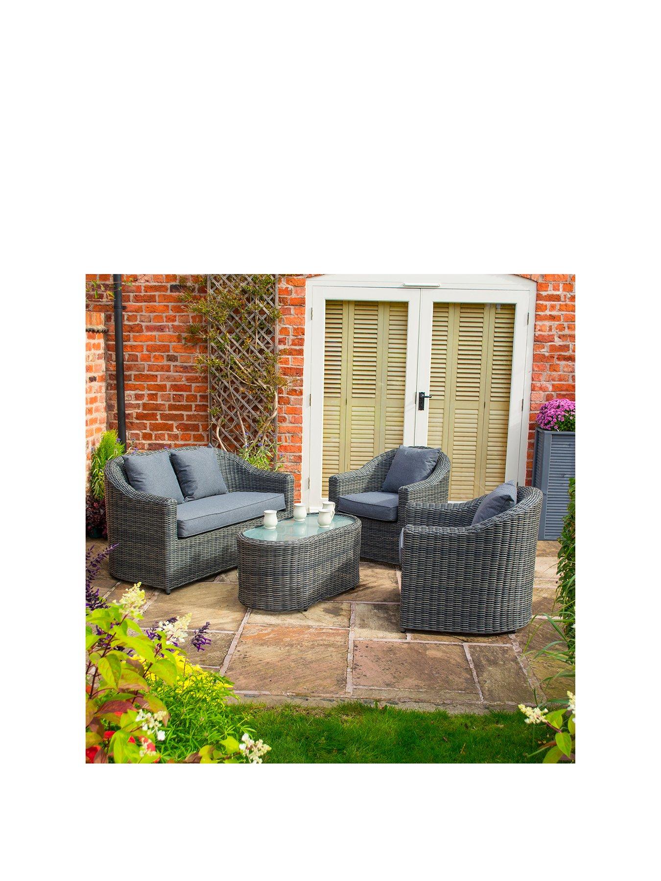 Rowlinson Bunbury Sofa Set Grey Weave