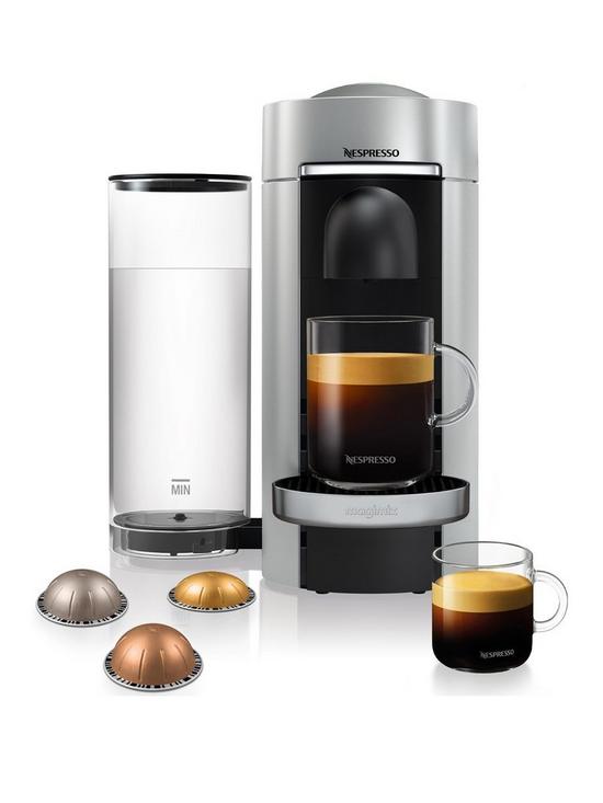 front image of nespresso-vertuo-plus-11386-coffee-machine-by-magimix-silver