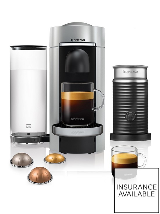 front image of nespresso-vertuo-plus-11388-coffee-machine-with-milk-frother-by-magimix-silver