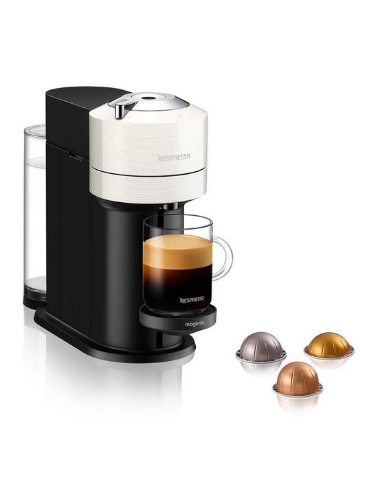 front image of nespresso-vertuo-next-11706-coffee-machine-by-magimix-white