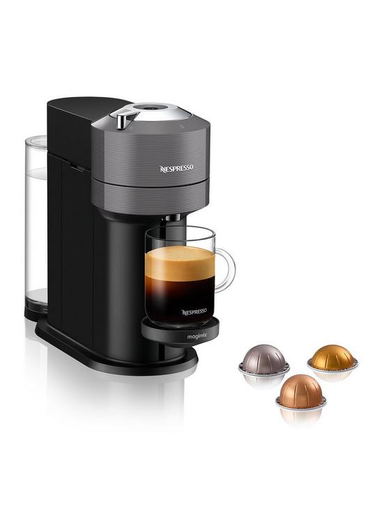 front image of nespresso-vertuo-next-11707-coffee-machine-by-magimix-dark-grey